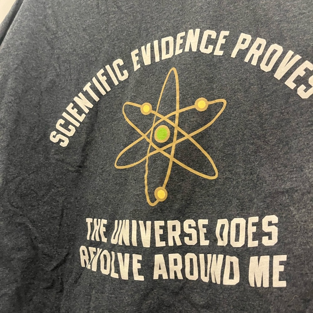 Gray Graphic T-Shirt with Science Print